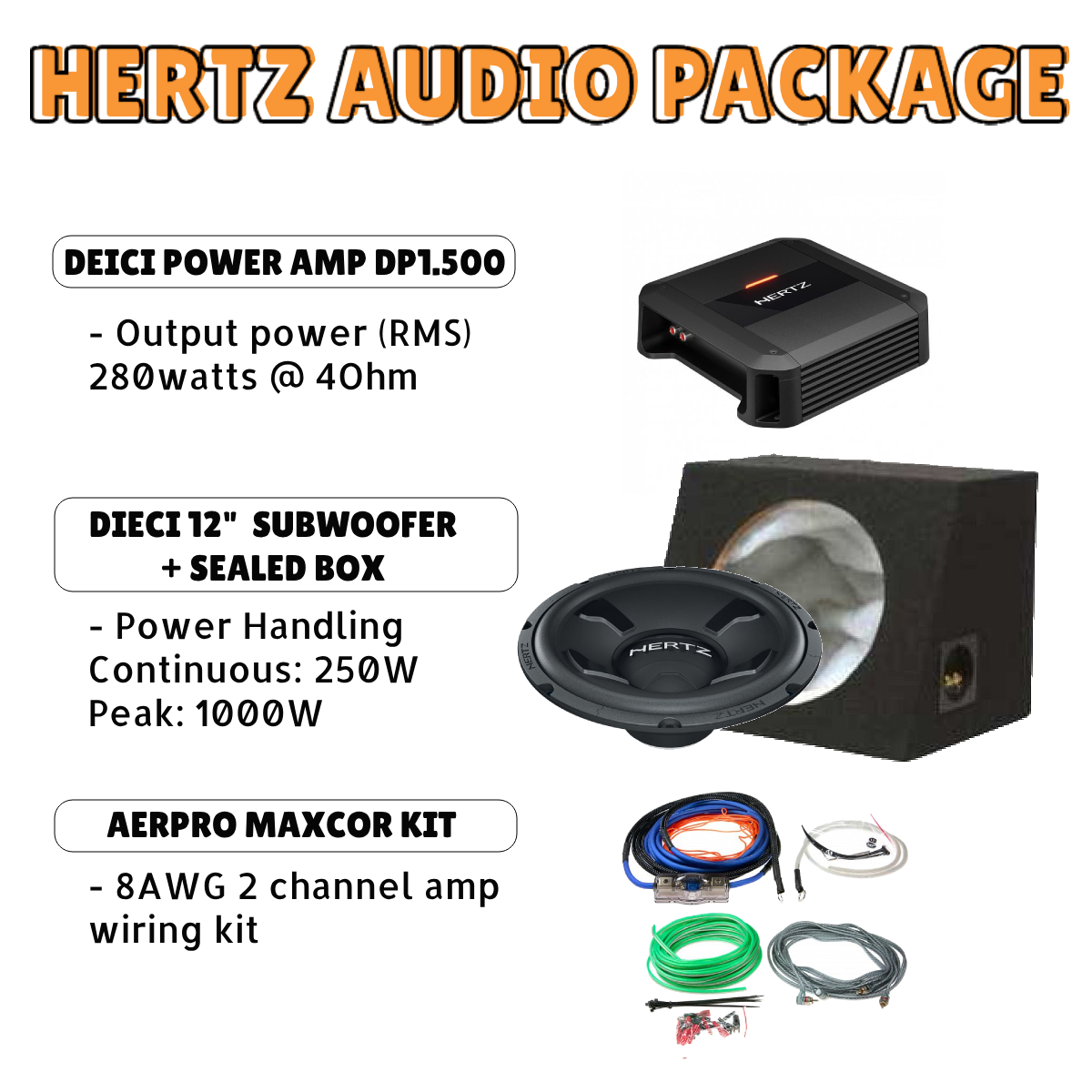 Hertz Audio Sub & Amp entry package